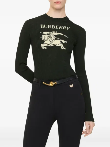 Pulover Burberry cu decolteu rotund negru