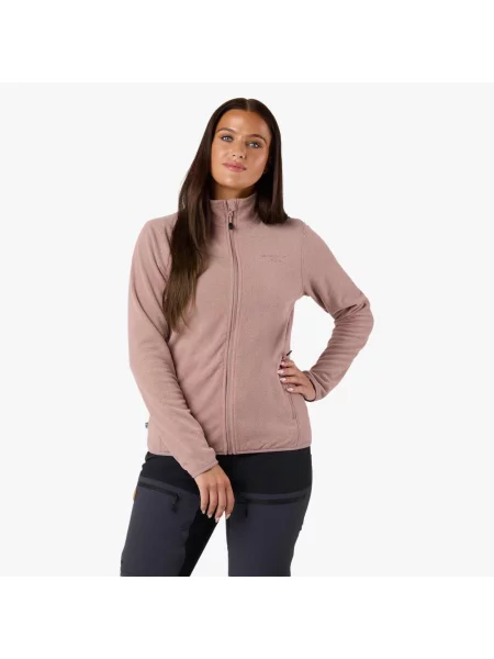 Bluza Polarowa Rozpinana Wędrówki Kobieta Stryn Elastyczny W Cztery Strony brązowa