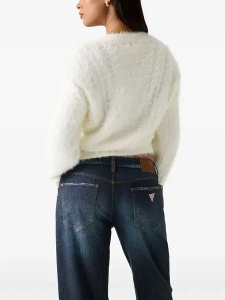 Cardigan Guess cu decolteu în V alb