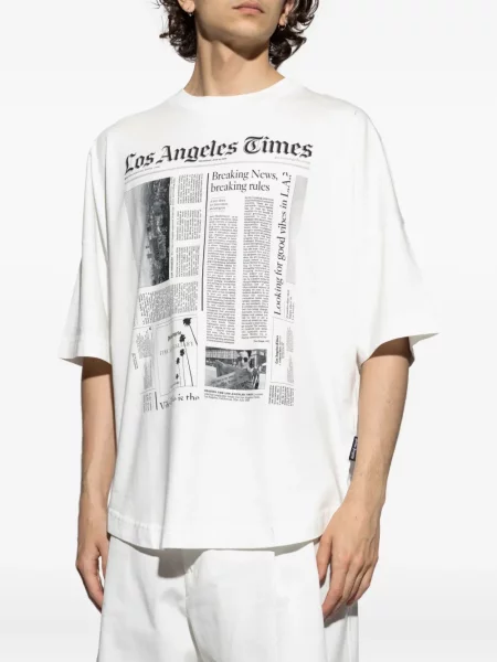 Tricou Palm Angels cu imagine alb