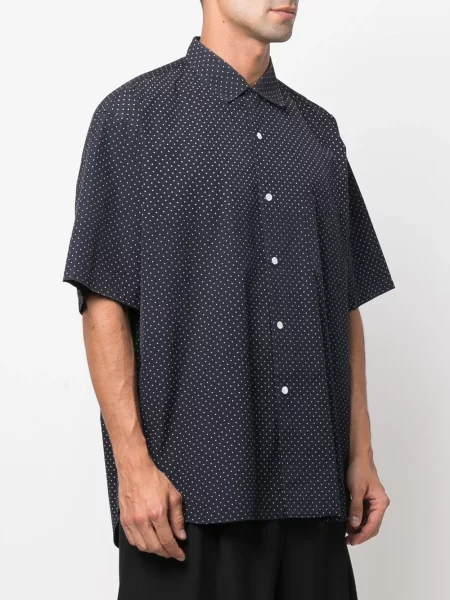 Puntíkatá krátká košile Comme Des Garçons Pre-owned modrá