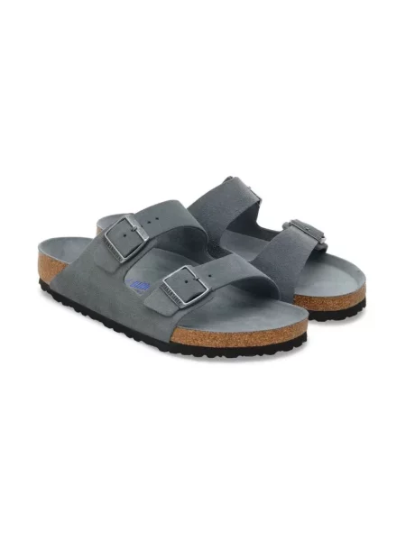Klapki Birkenstock zamszowe szare