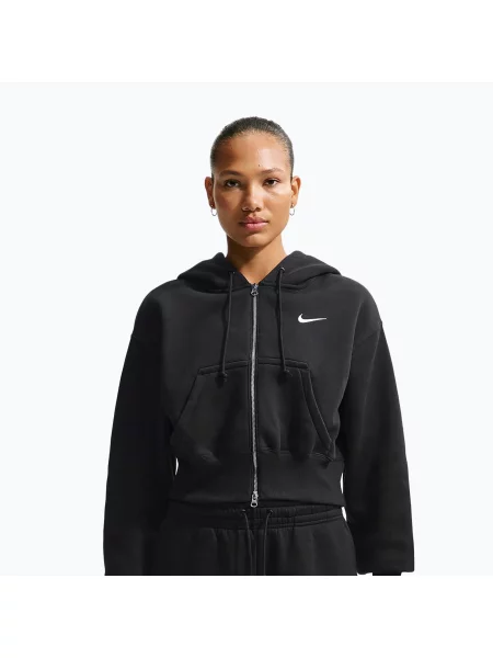 Bluză pentru femei Nike Sportswear Phoenix Fleece Loose Full-Zip black/sail negru