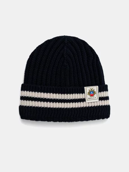 Bally căciulă de lână bleumarin