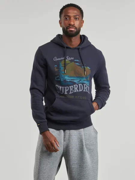 Superdry & Co Tréning póló OUTDOORS MOUNTAIN tengerészkék / opál / olíva / benzin