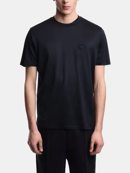 Футболка Emporio Armani из лиоцела синяя