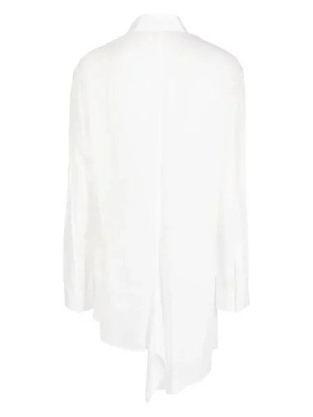 Gulerat cămașă Yohji Yamamoto asimetrică alb