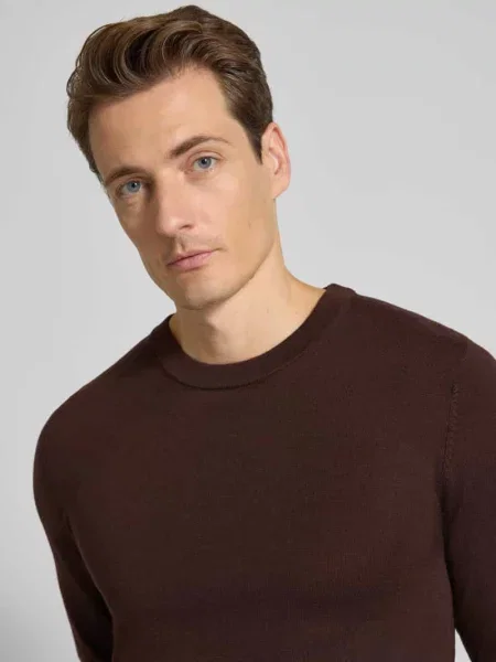 Sweter o kroju regular fit z czystej wełny merino model ‘TRAY’ Selected Homme
