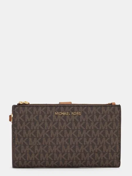 Portfel Michael Michael Kors biznesowy z logo brązowy