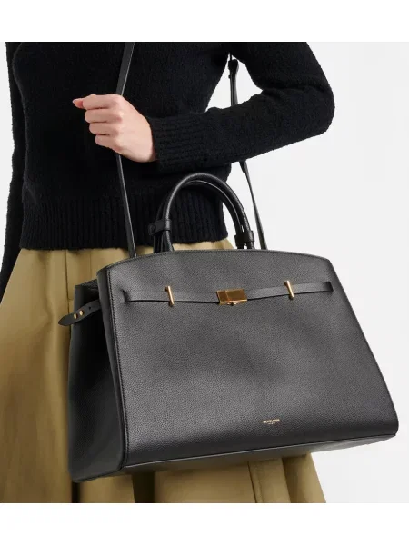 Geantă shopper Demellier din piele negru