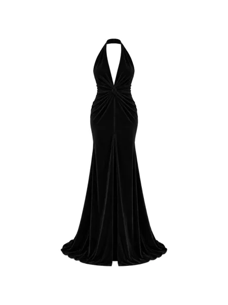 Rochie Roserry de catifea cu gât halter negru