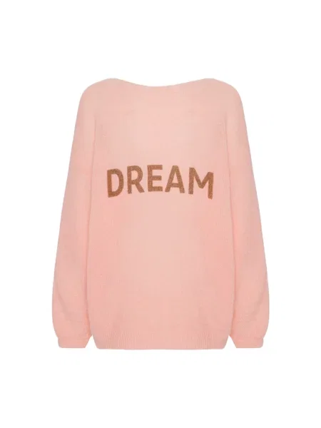 Sweter Americandreams wełniany pomarańczowy