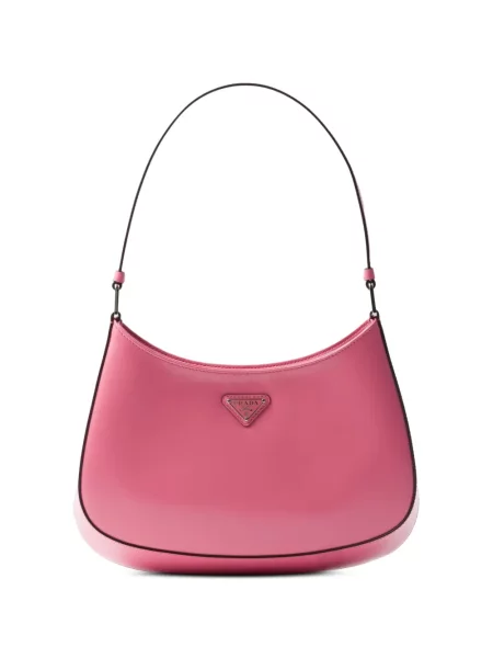 Kožená kabelka Prada růžová