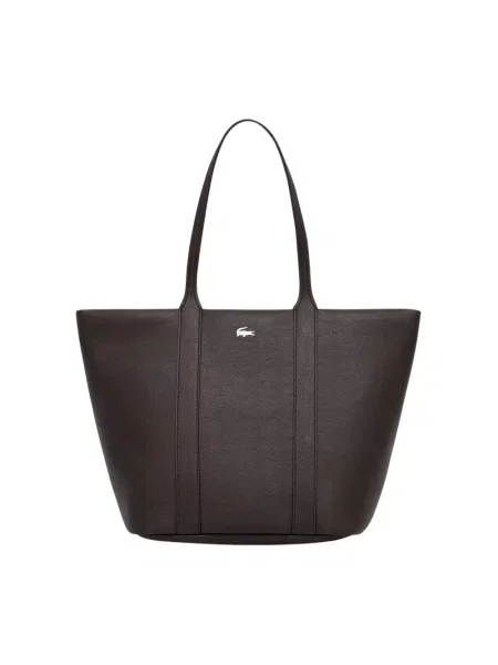 Lacoste torebka shopper z imitacji skóry brązowa