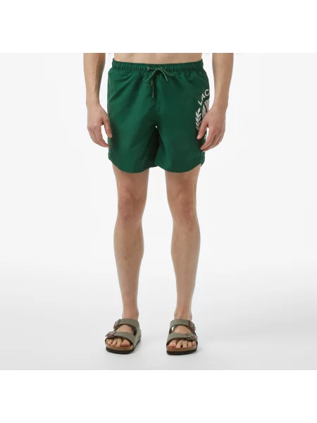 Lacoste Kąpielówki Z Nadrukiem Regular Fit zielone