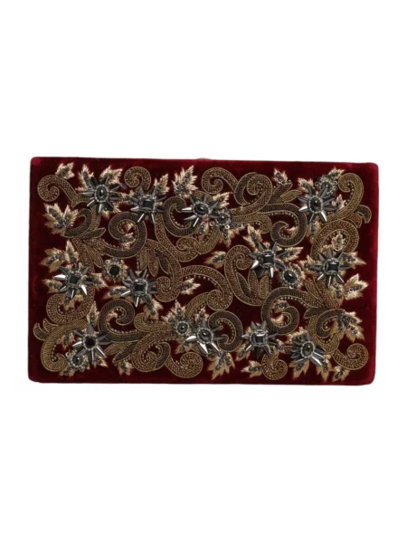 Welurowa kopertówka Dolce And Gabbana czerwona