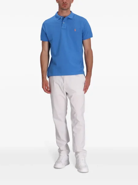 Polo Polo Ralph Lauren cu broderie de in cu dungi alb