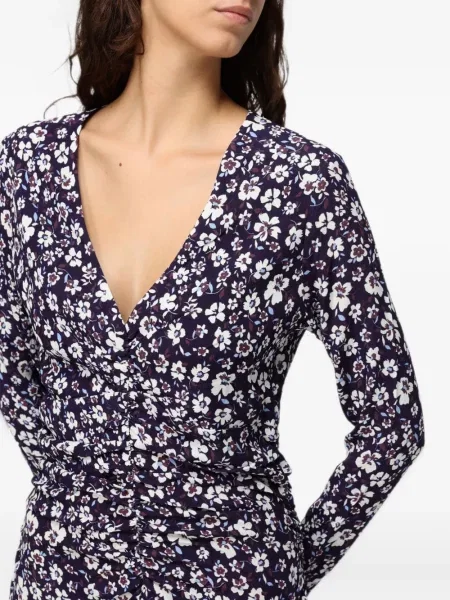 Rochie midi Mar De Margaritas cu model floral cu imagine albastru