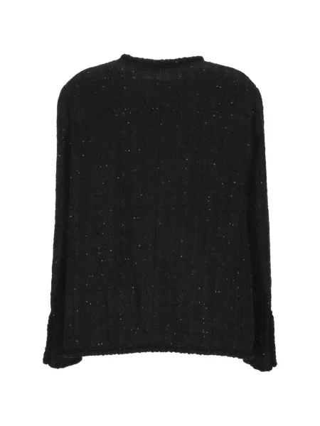 Bouclé geacă Thelaurent cu paiete negru