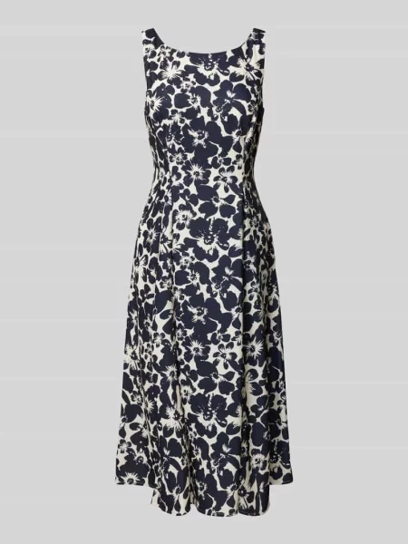 Sukienka koktajlowa o długości do kolan z kontrafałdami Christian Berg Cocktail granatowa