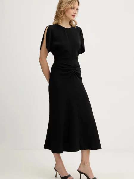Макси платье Victoria Beckham клеш черное