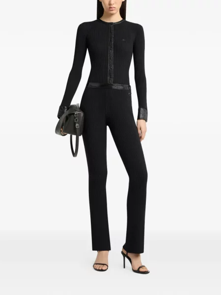 Pantaloni Courreges tricotate negru