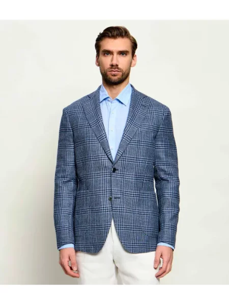 Oscar Jacobson Sacou Ferry Patch cu adaos de lână albastru