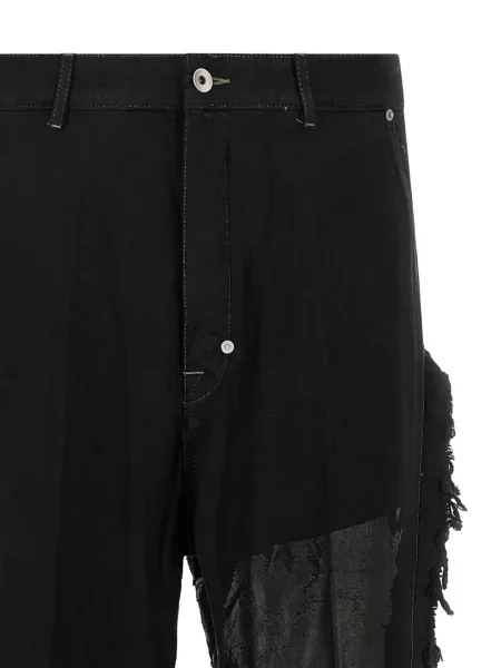 Blugi Rick Owens cu franjuri negru