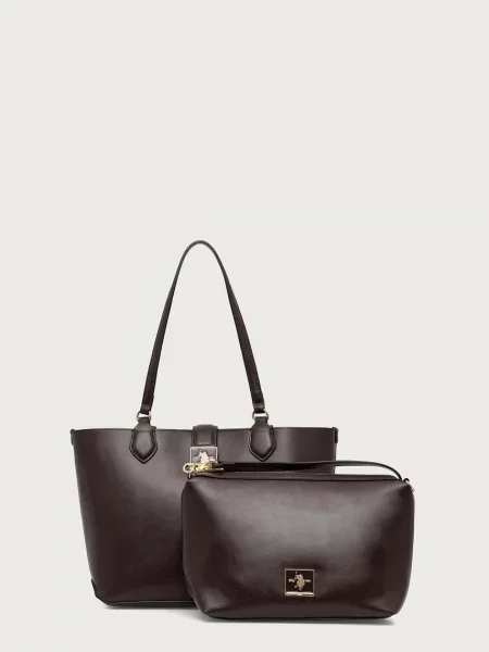 U.S. Polo Assn. geantă shopper pentru femei cu imitație de piele MARGARET maro