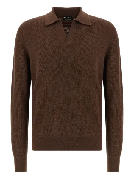 Polo Zegna din jacard maro