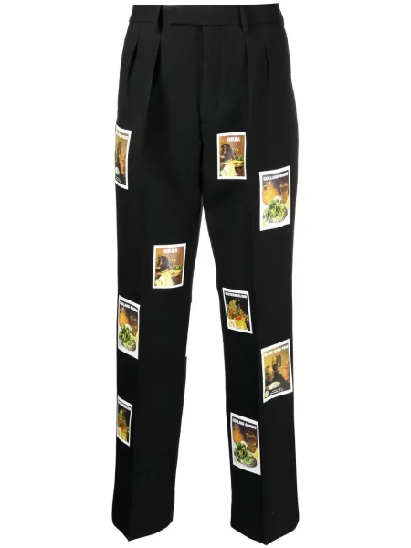 Pantaloni Denim Tears de lână cu imagine negru