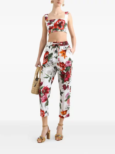 Top Dolce & Gabbana cu model floral cu imagine alb