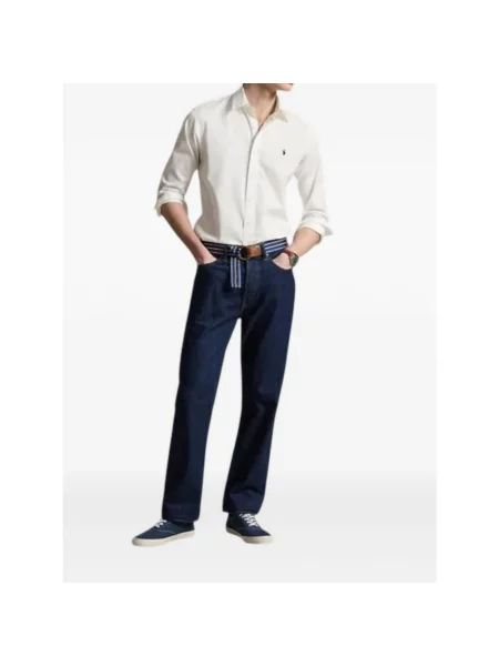 Polo Ralph Lauren Koszule Mężczyzna S Koszula z Kołnierzykiem Zapinanym na biały