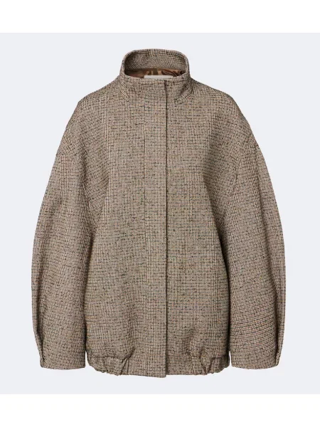 Geacă bomber Dries Van Noten în carouri bej