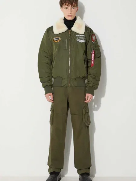 Kalhoty Alpha Industries Jet Pant jednoduché zelená