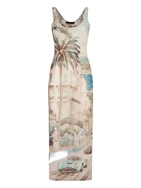 Sukienka midi Philipp Plein z nadrukiem w abstrakcyjne wzory do kolan