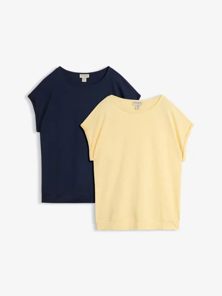 T-shirt z czystej bawełny organicznej 2 szt. niebieska