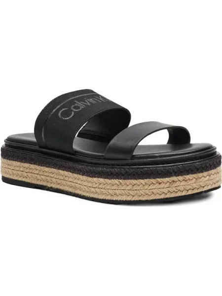 Papuci de casă Calvin Klein din piele negru