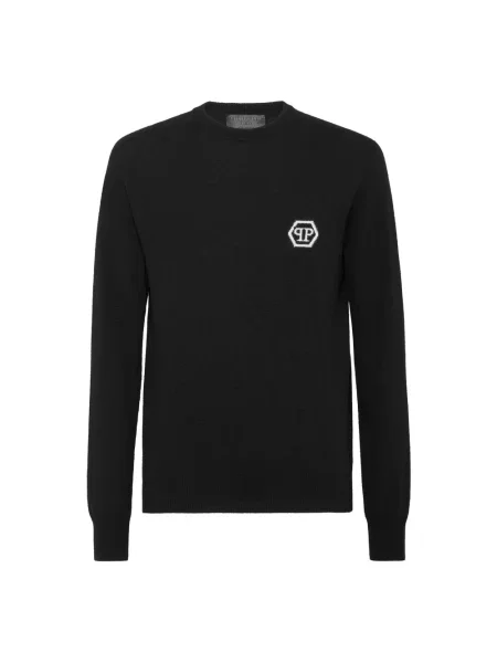Sweter Philipp Plein wełniany czarny
