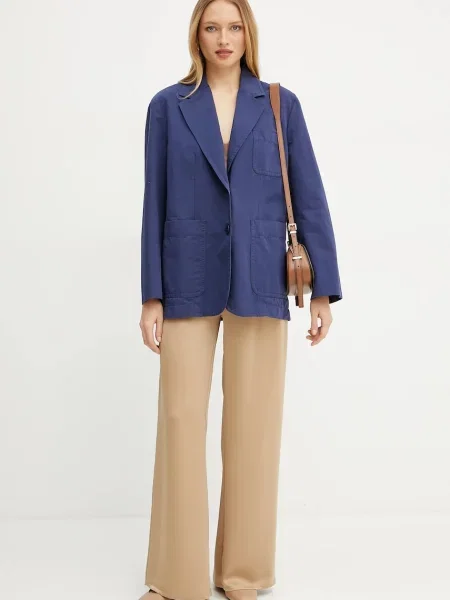 Піджак Weekend Max Mara однобортний однотонний синій
