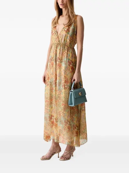 Rochie maxi Vicolo cu model floral galben