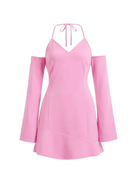 Rochie mini Moschino cu gât halter roz
