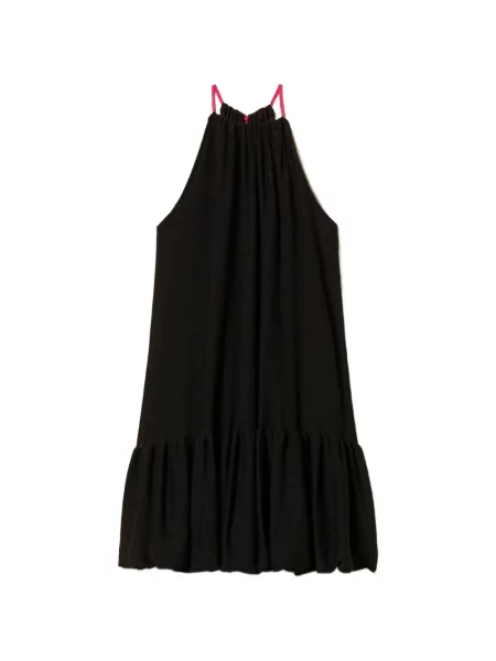 Rochie Twinset cu volane cu gât halter de costum negru