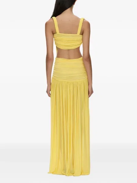 Rochie maxi Christopher Esber cu volane galben