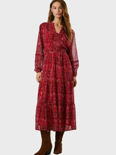 Джинсова сукня Pepe Jeans червона