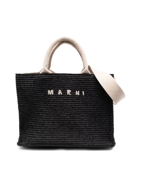Shopperka Marni z logo czarna