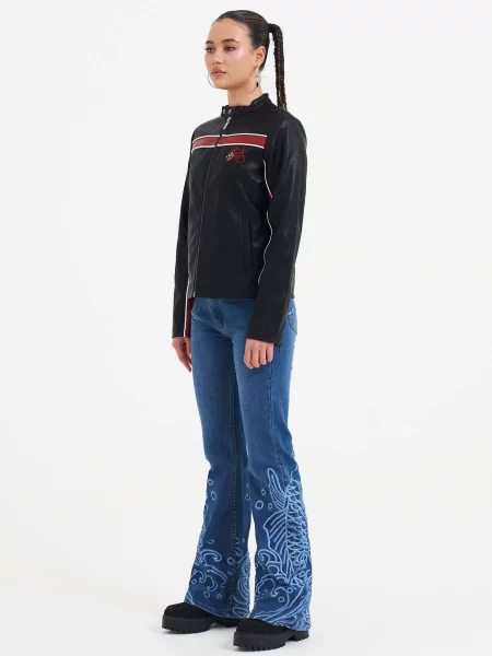 Ed Hardy Prechodná bunda Brave Hearts Stay True krvavo červená čierna