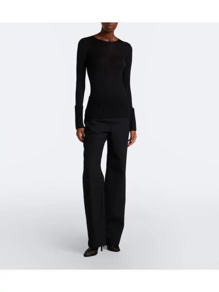 Pantaloni Alaïa de lână negru