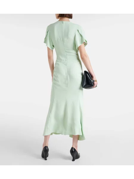 Rochie midi Victoria Beckham până la genunchi de costum verde
