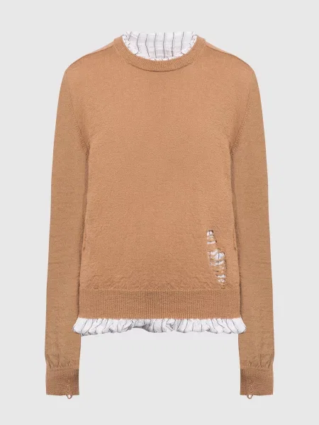 Шерстяной свитер Maison Margiela коричневый
